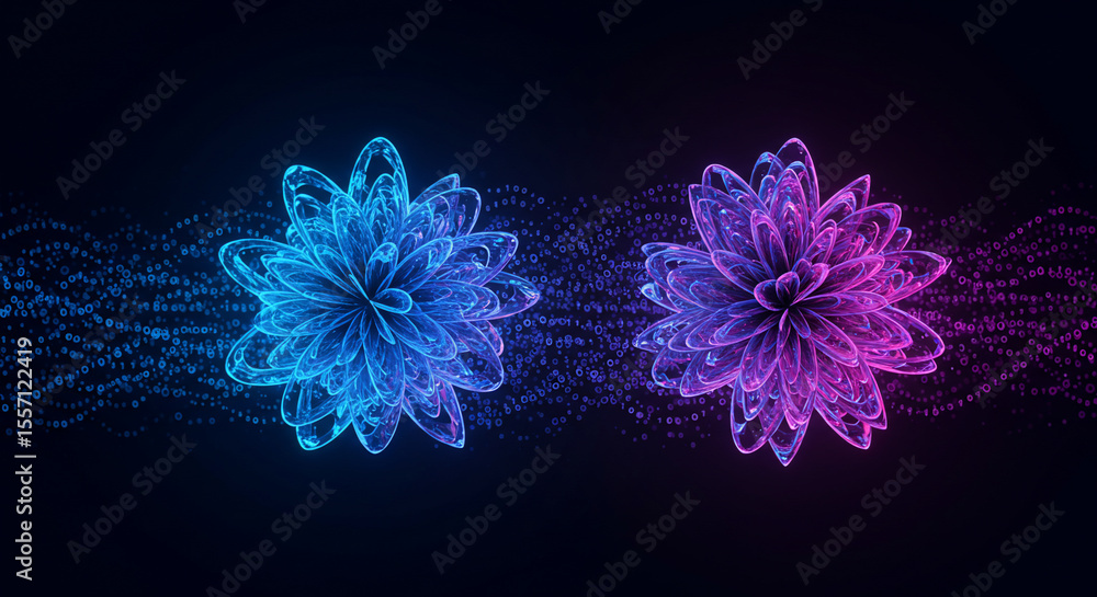 Obraz premium Abstract colorful shapes on dark background