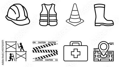 Construction Safety Equipment: Essential Icons for Workplace Protection

