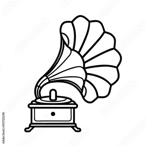 old gramophone isolated on white