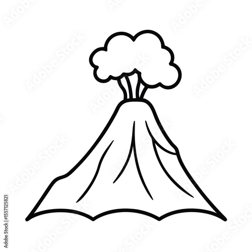 volcano outline smoke ash