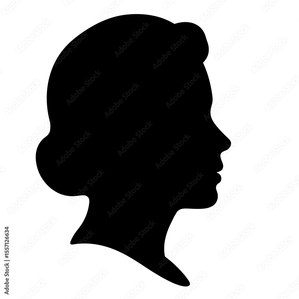 Woman profile silhouette. Elegant female head silhouette in profile view. Classic black silhouette graphic for design projects. This stylish silhouette is perfect for website design Woman profile silhouette. Elegant female head silhouette in profile view. Classic black silhouette graphic for design projects. This stylish silhouette is perfect for website design