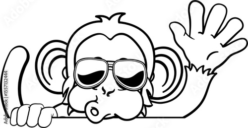 Monkey Sunglasses Cartoon A...