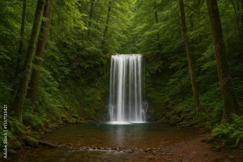 Obraz premium Mystical concealed cascade in nature