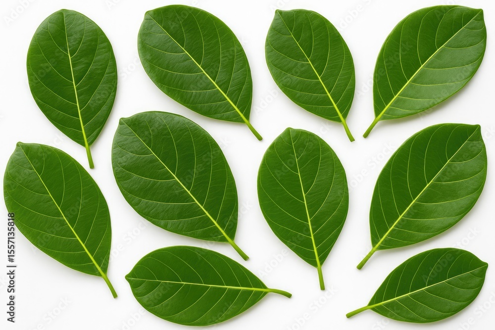 Obraz premium Isolated Jackfruit Foliage on White Background