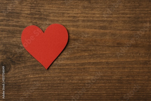 Love symbol on rustic wood for romantic holiday card