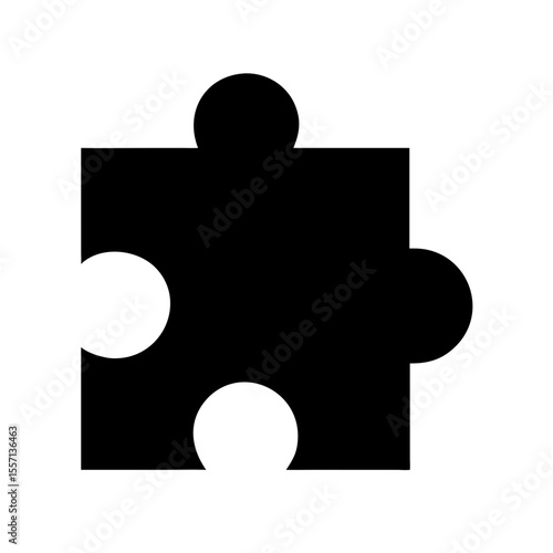 Black puzzle piece icon commonly associated with autism awareness, neurodiversity representation, or problem-solving symbolism in education and care.
