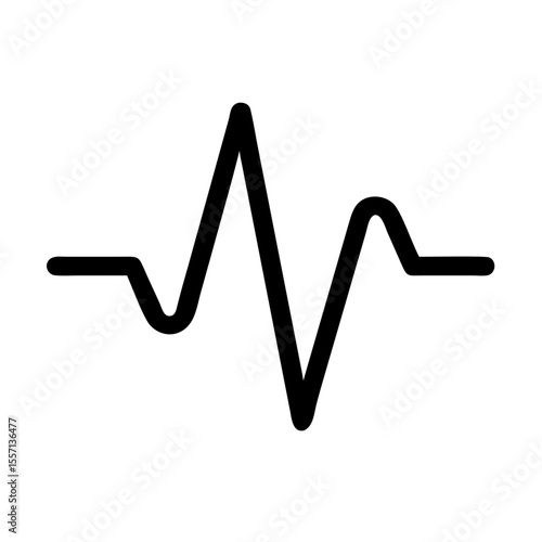 Line icon of an audio waveform, representing sound signal, frequency, or hearing diagnostics in assistive technology or media tools.
