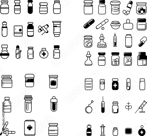 medicine icon medical icon healthcare icon pharmacy icon pill icon capsule icon tablet icon syringe icon vaccine icon injection icon prescription icon drug icon medication icon bottle