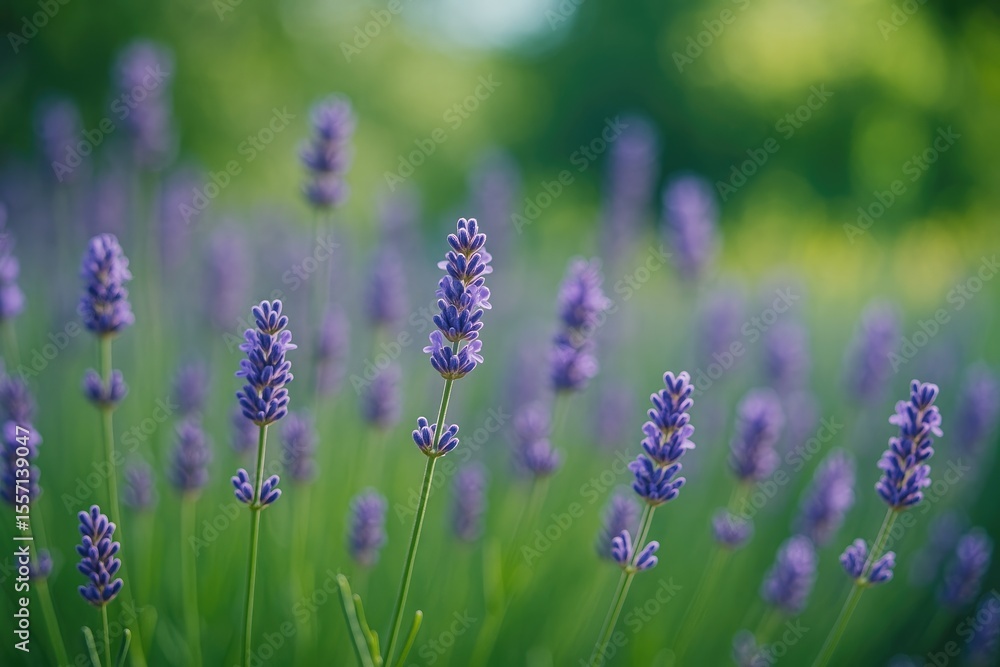 Summer garden with blooming lavender and soft focus background Summer garden with blooming lavender and soft focus background