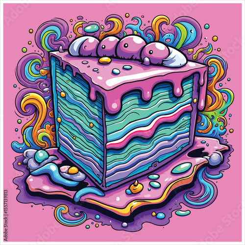 Watercolour collection of delicious desserts and sweets
