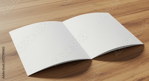 Minimalist Catalogue Mockup on Wood Surface for Branding