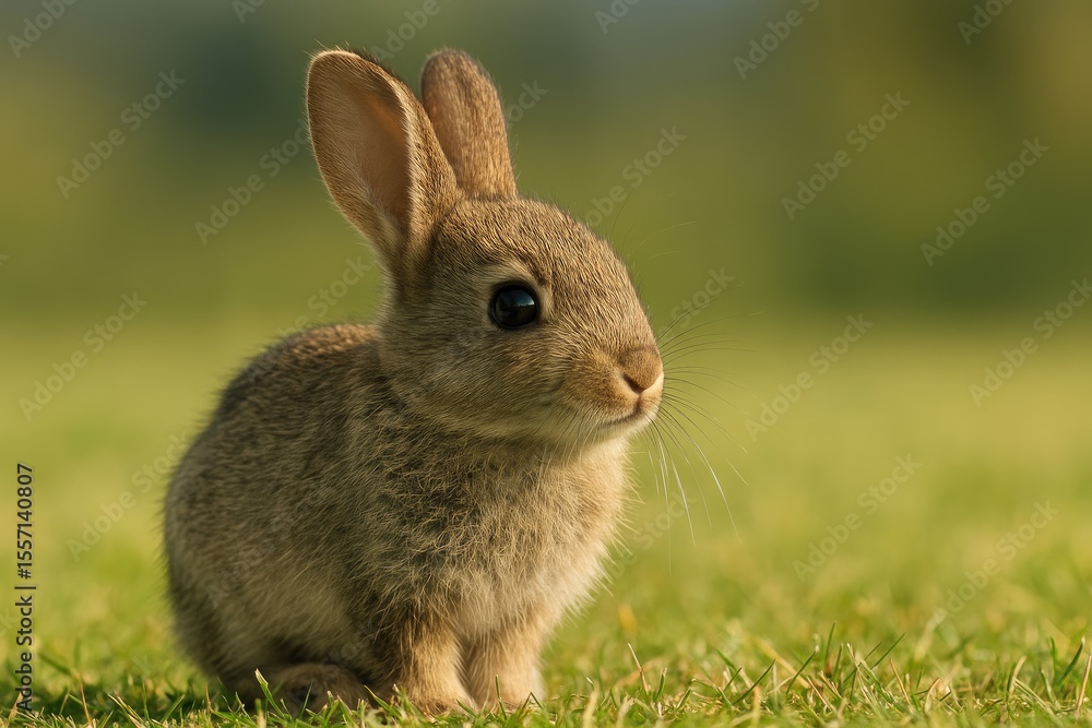Fototapeta premium Observe a tiny bunny in its adorable innocence