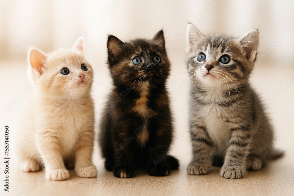 Fototapeta premium Adorable kittens exploring their environment