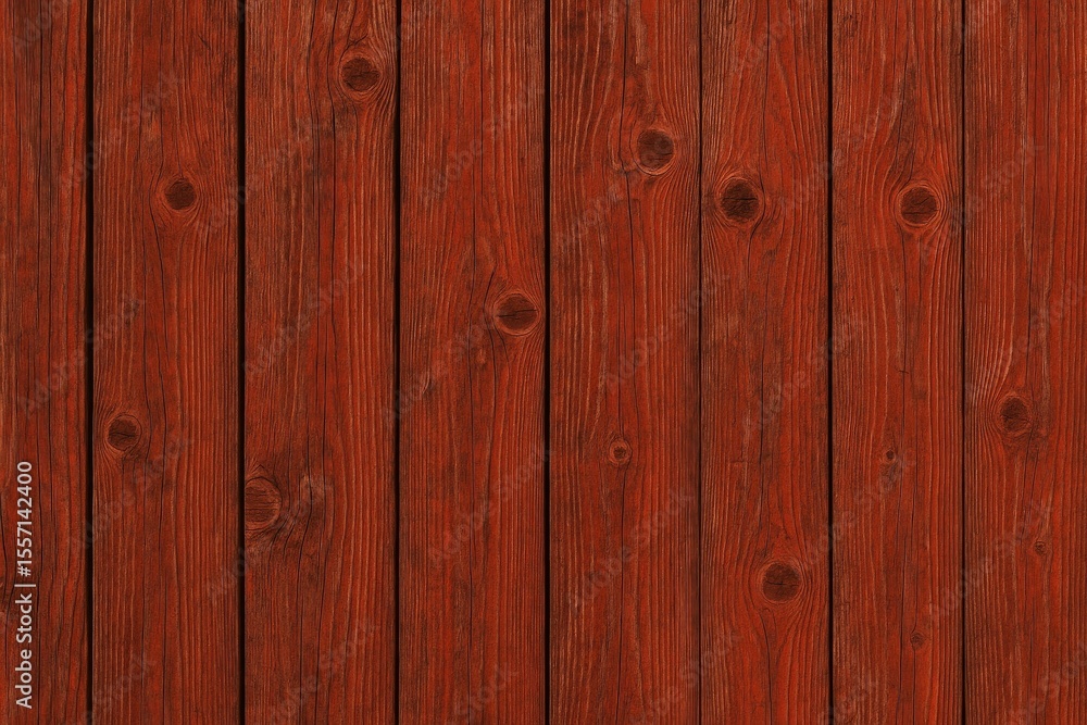 Naklejka premium Rustic crimson timber surface with natural knots and textured background
