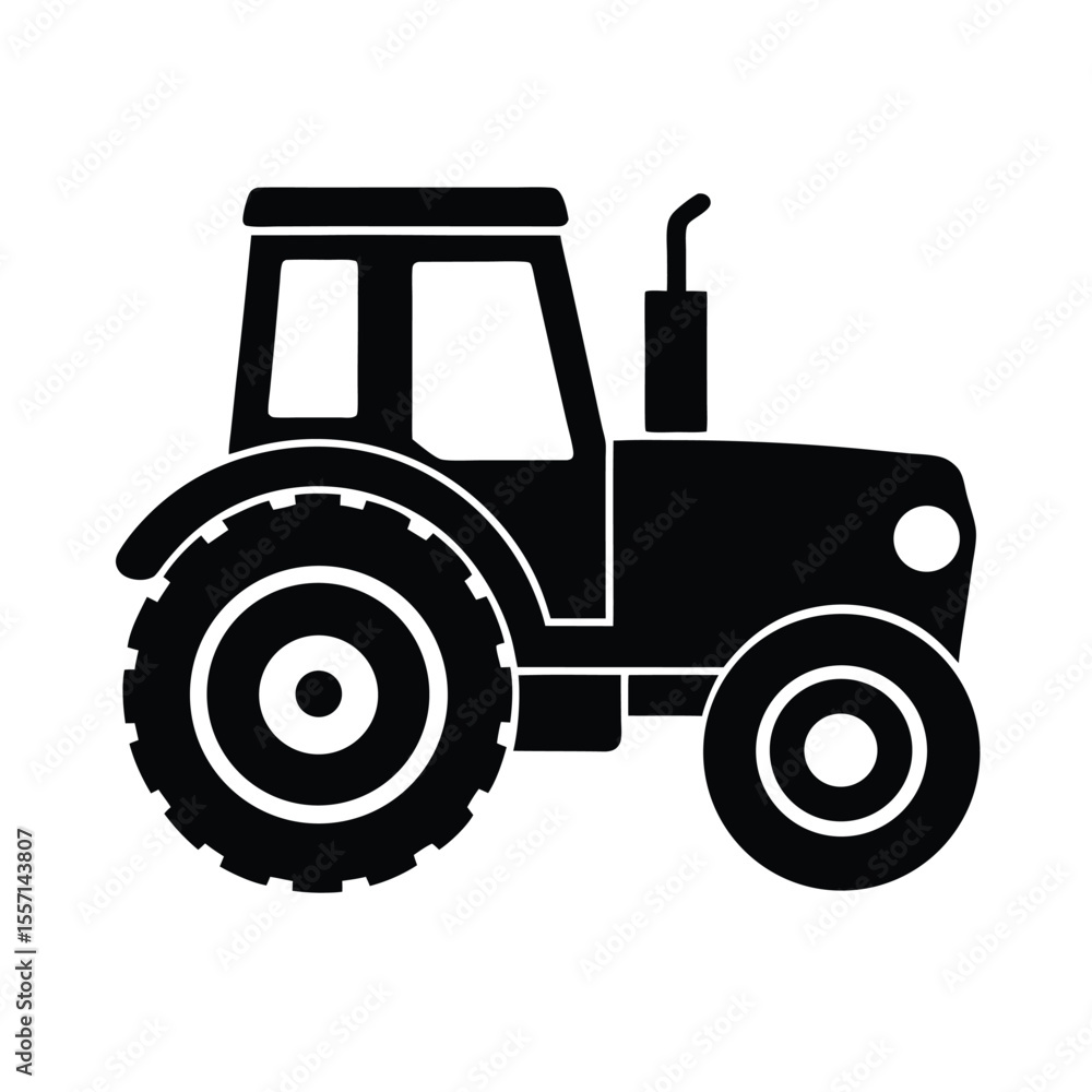 Tractor silhouette vector illustration, Set of black Tractor silhouette Tractor silhouette vector illustration, Set of black Tractor silhouette