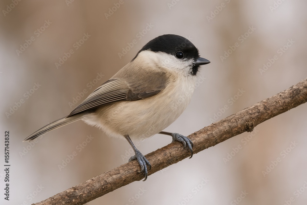 Fototapeta premium Tiny bird perched on a branch