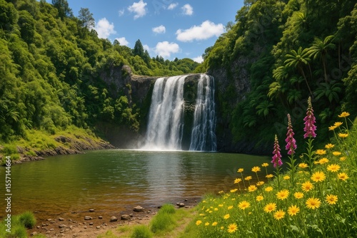 Exploring the Scenic Waterfalls in a Regional Park on an Island in the Southern Hemisphere