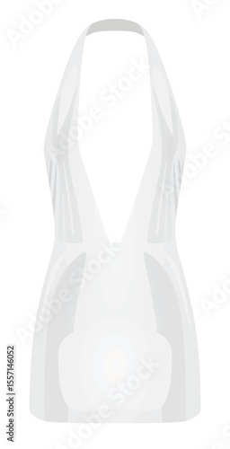 White  mini skirt dress. vector