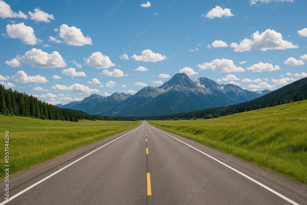 Fototapeta premium Scenic view of a roadway through a natural setting