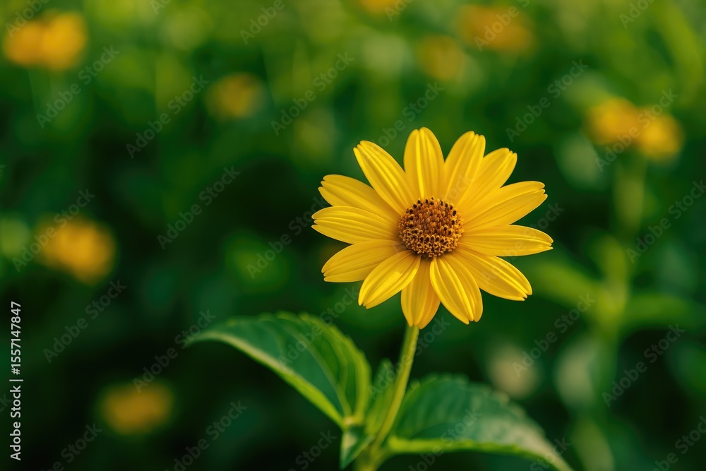Obraz premium Golden Bloom Adorning the Ocean Surface