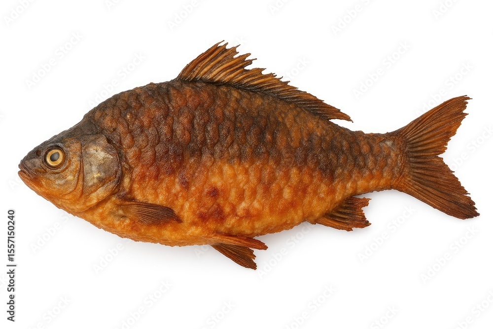 Fototapeta premium Nutritious and Slimming Meal featuring Crispy Fish Carp - Studio Shot