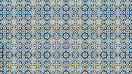 Premium and Colorful floral pattern with geometric design.