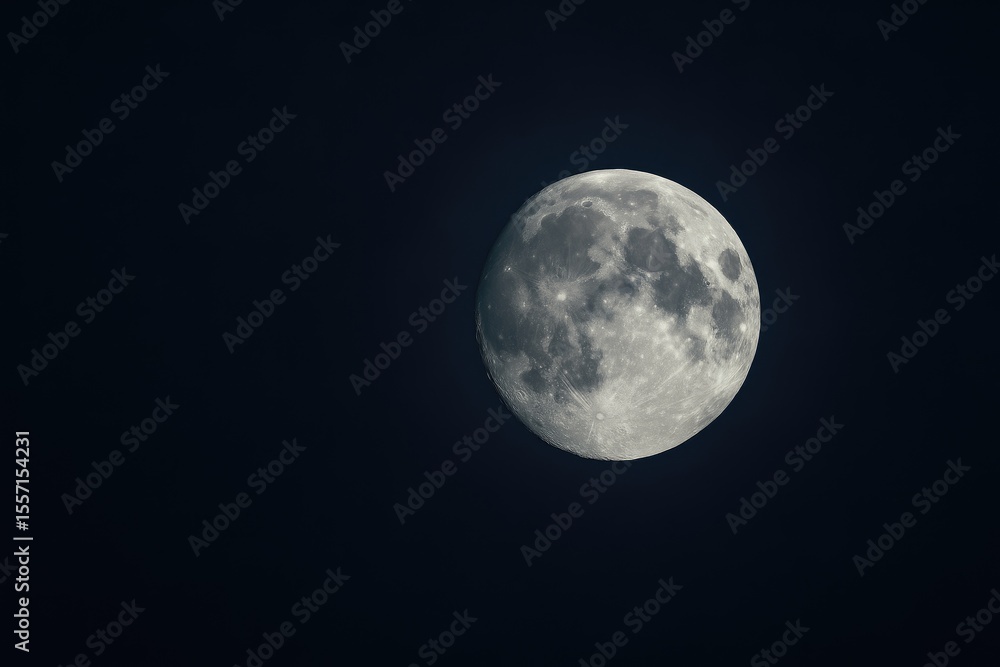 Lunar presence against a shadowed night sky Lunar presence against a shadowed night sky