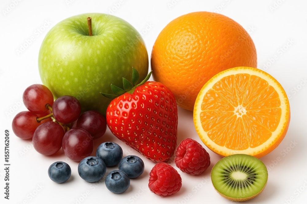 A detailed close-up of a fresh fruit blend A detailed close-up of a fresh fruit blend