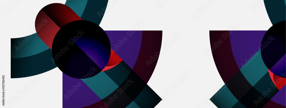 Abstract shapes overlap, creating dynamic composition. Colors blendreds, purples, tealson white background. Modern design elements present. Abstract shapes overlap, creating dynamic composition. Colors blendreds, purples, tealson white background. Modern design elements present.