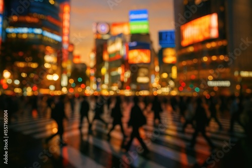 Wallpaper Mural Blurred street lights in a bustling urban area Torontodigital.ca