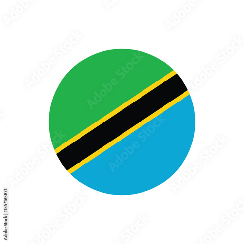 Free Download Tanzania round flag icon vector design for independence day celebration on transparent background, editable modern patriotic graphic illustration - GFXLoad