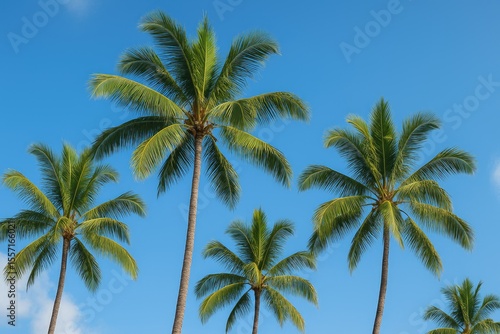 Wallpaper Mural Tropical landscape with lush palms under a clear blue sky Torontodigital.ca