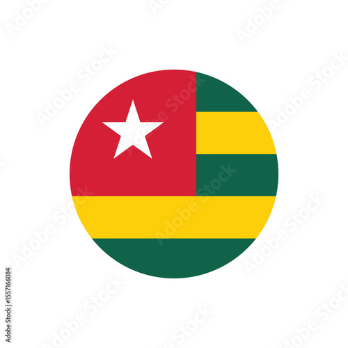 Free Download Togo round flag icon vector for independence day celebration on transparent background, editable modern patriotic graphic design - GFXLoad