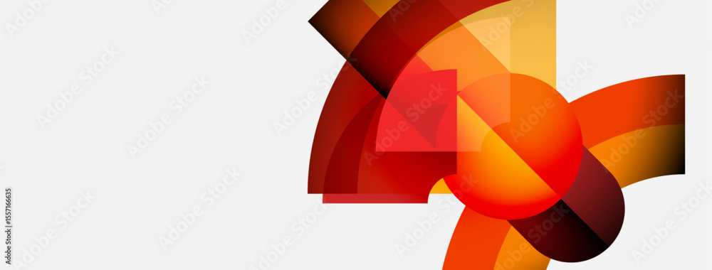 Abstract design features vibrant orange, red hues. Geometric shapes overlap creating dynamic visual effect. Minimalist composition, clean background. Abstract design features vibrant orange, red hues. Geometric shapes overlap creating dynamic visual effect. Minimalist composition, clean background.