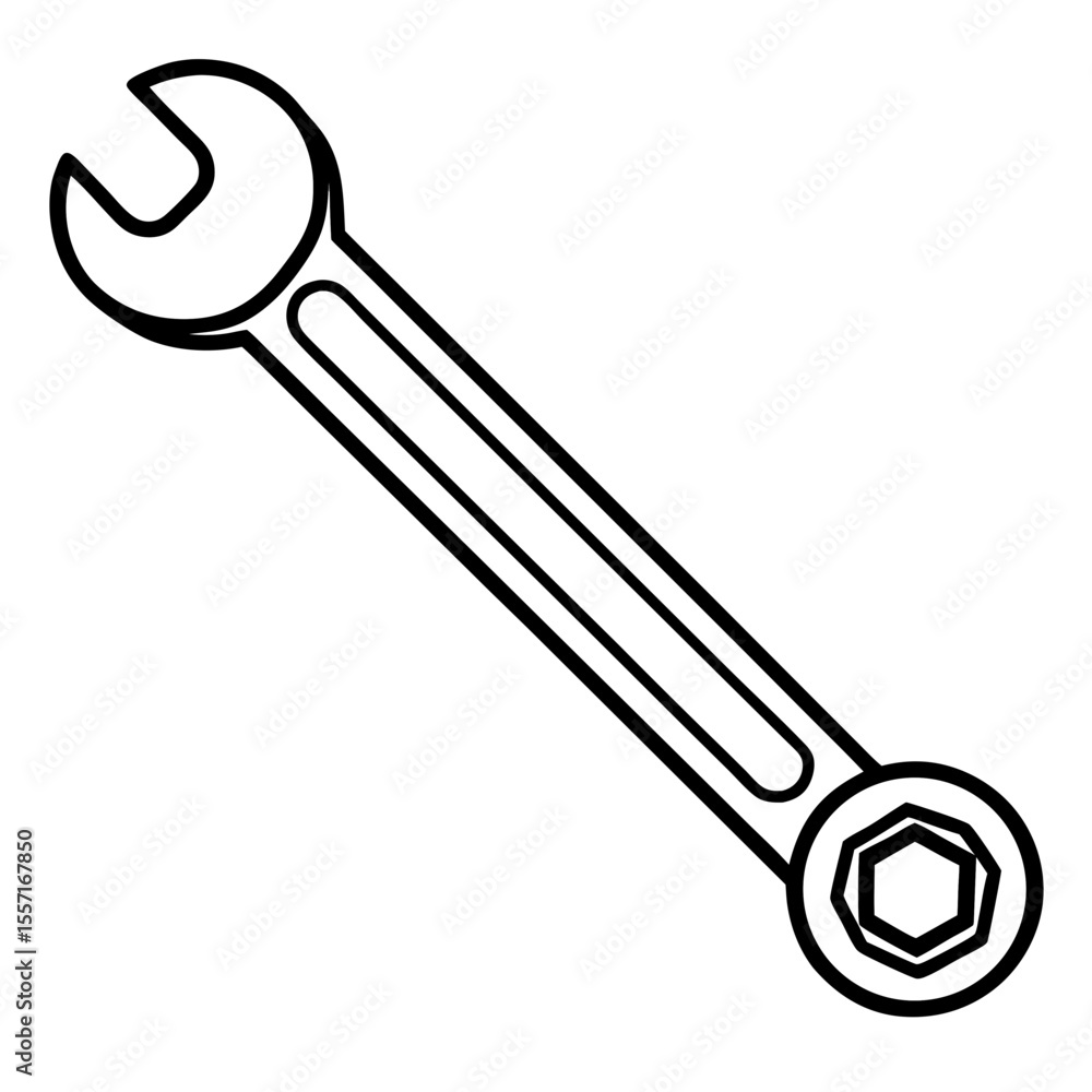 Socket Wrench Monoline Vector Socket Wrench Monoline Vector