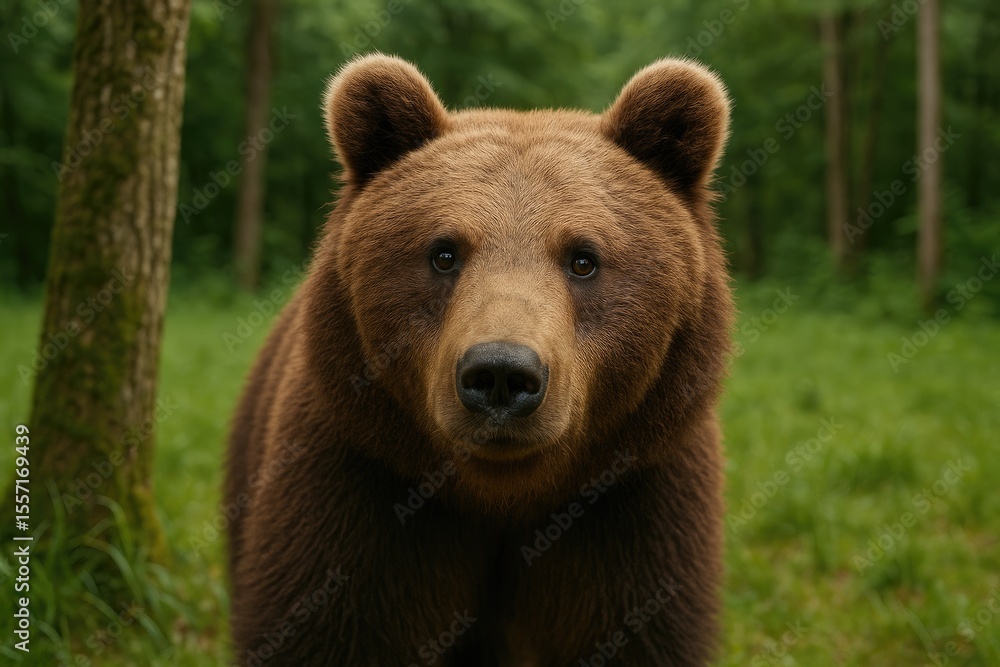 Fototapeta premium Wild Bear Saved from Human Interference in Sanctuary