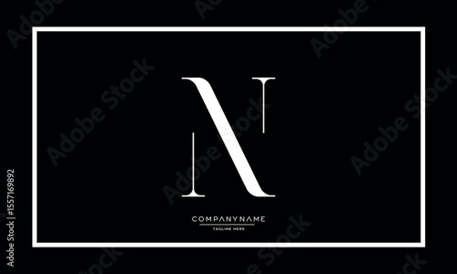 Alphabet letters N or NN logo monogram