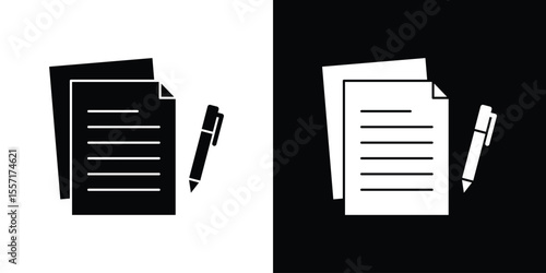 Wills and trusts icon. Black Silhouette. Graphic illustration.
