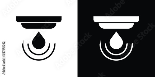 Water sensor icon. Black Silhouette. Graphic illustration.
