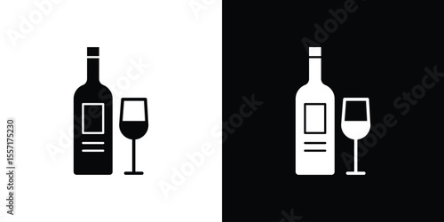 Vodka icon. Black Silhouette. Graphic illustration.