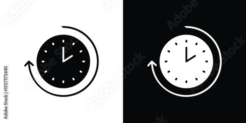 Uptime and downtime icon. Black Silhouette. Graphic illustration.