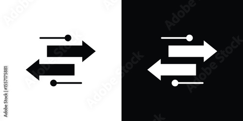 Transfer icon. Black Silhouette. Graphic illustration.