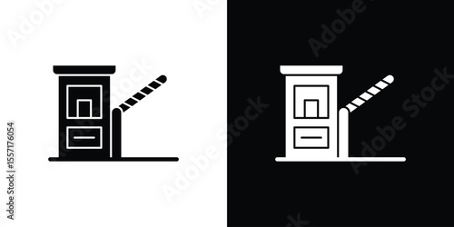 Toll road icon. Black Silhouette. Graphic illustration.