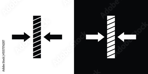 Thickness icon. Black Silhouette. Graphic illustration.