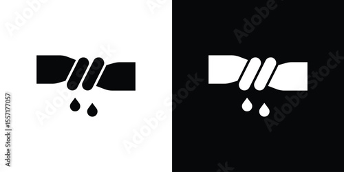 Squeeze icon. Black Silhouette. Graphic illustration.