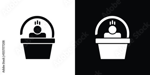 Solarium icon. Black Silhouette. Graphic illustration.