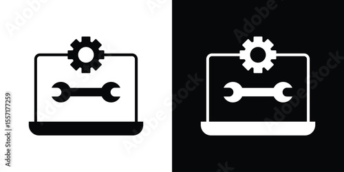 Software Engineering icon. Black Silhouette. Graphic illustration.
