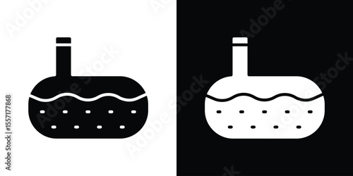 Sewerage tank icon. Black Silhouette. Graphic illustration.