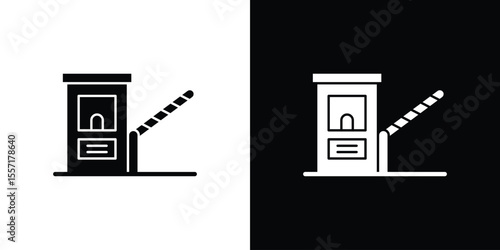 Road toll icon. Black Silhouette. Graphic illustration.