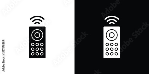 Remote control icon. Black Silhouette. Graphic illustration.
